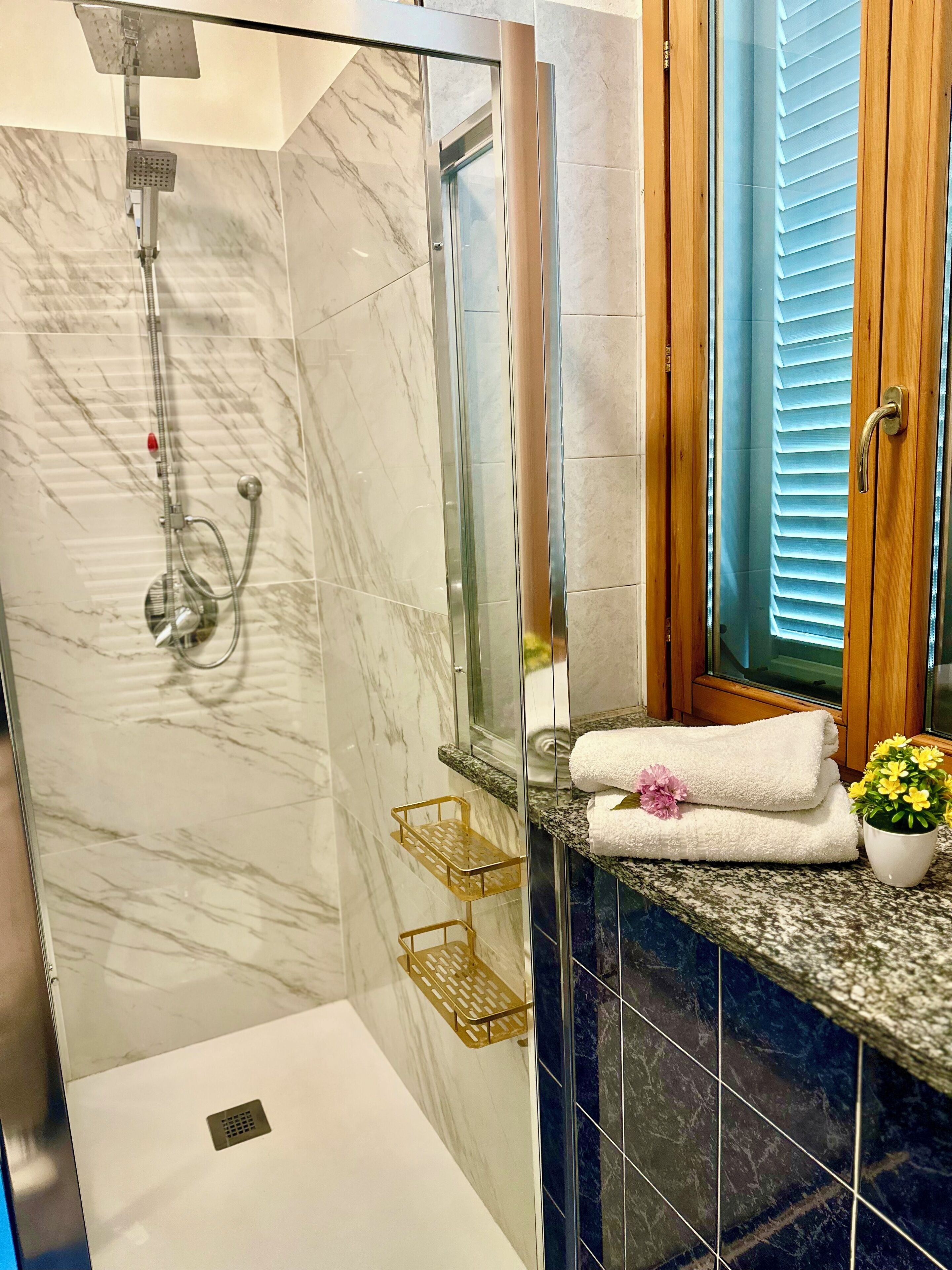 Dusche, Haartrockner, Bidet, Handtücher