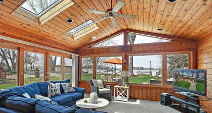Pet Friendly Sunset Lakefront Cottage in Fox Lake w/ Boat Pier