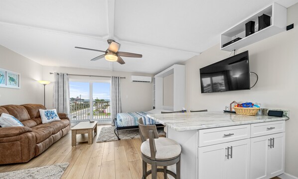 Interior - Spectacular Ocean View STEPS from the Beach and Pool! 4th Floor Studio! (New Smyrna Beach)