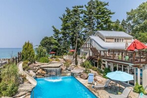 A heated pool - Colossal Union Pier Home with Lakefront, Pool, Hot Tub and More! (Union Pier)