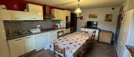 Microwave, oven, stovetop, dishwasher