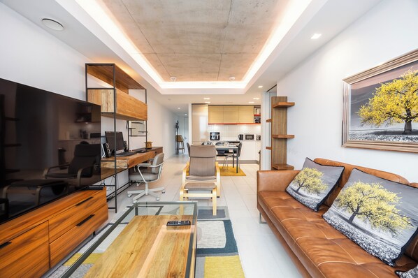 Apartament executiu, vistes a la ciutat | Sala d'estar