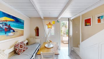 Studio, Patio, Partial Sea View | Living area | TV