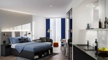 Studio, 1 Queen Bed, Non Smoking | 1 bedroom, blackout drapes, iron/ironing board, free WiFi