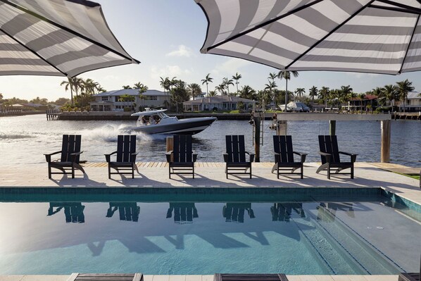 Outdoor pool, a heated pool