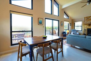 House, Multiple Beds, Balcony, Garden View (Stargazers' Delight) | Living area | 42-inch flat-screen TV with digital channels, fireplace