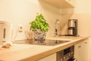 Kühlschrank, Mikrowelle, Ofen, Herdplatte