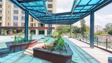 Deluxe Studio, Private Pool, City View | Terrace/patio