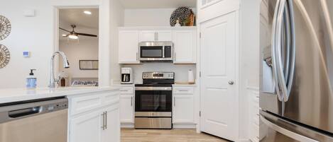 Microwave, oven, stovetop, dishwasher