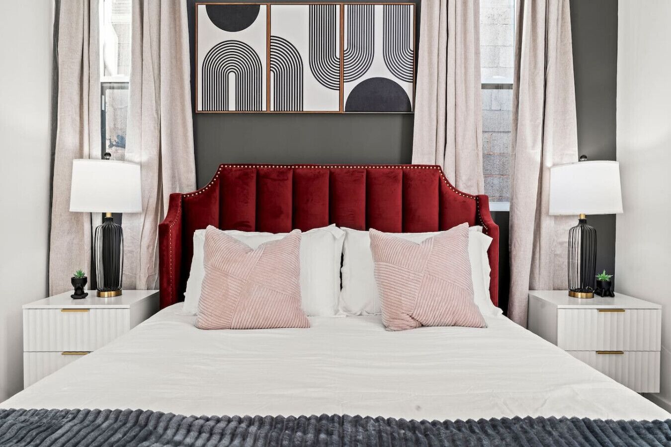 1 bedroom, desk, iron/ironing board, travel crib