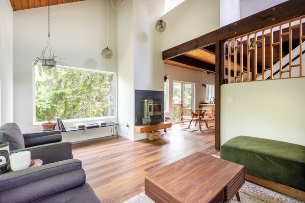 暖炉、書庫、ミュージックライブラリ、ステレオ