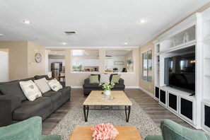 Smart TV, table football, ping pong