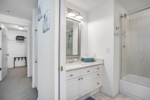 Shower, hair dryer, towels, toilet paper - Stunning ocean front views from 9th floor 2/2 condo (Jacksonville Beach)