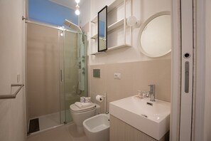 Dusche, Haartrockner, Bidet, Handtücher