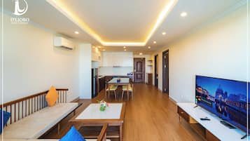 Căn hộ dành cho gia đình, 2 phòng ngủ, quang cảnh vườn | Màn/rèm cản sáng, phòng cách âm, truy cập Internet không dây miễn phí