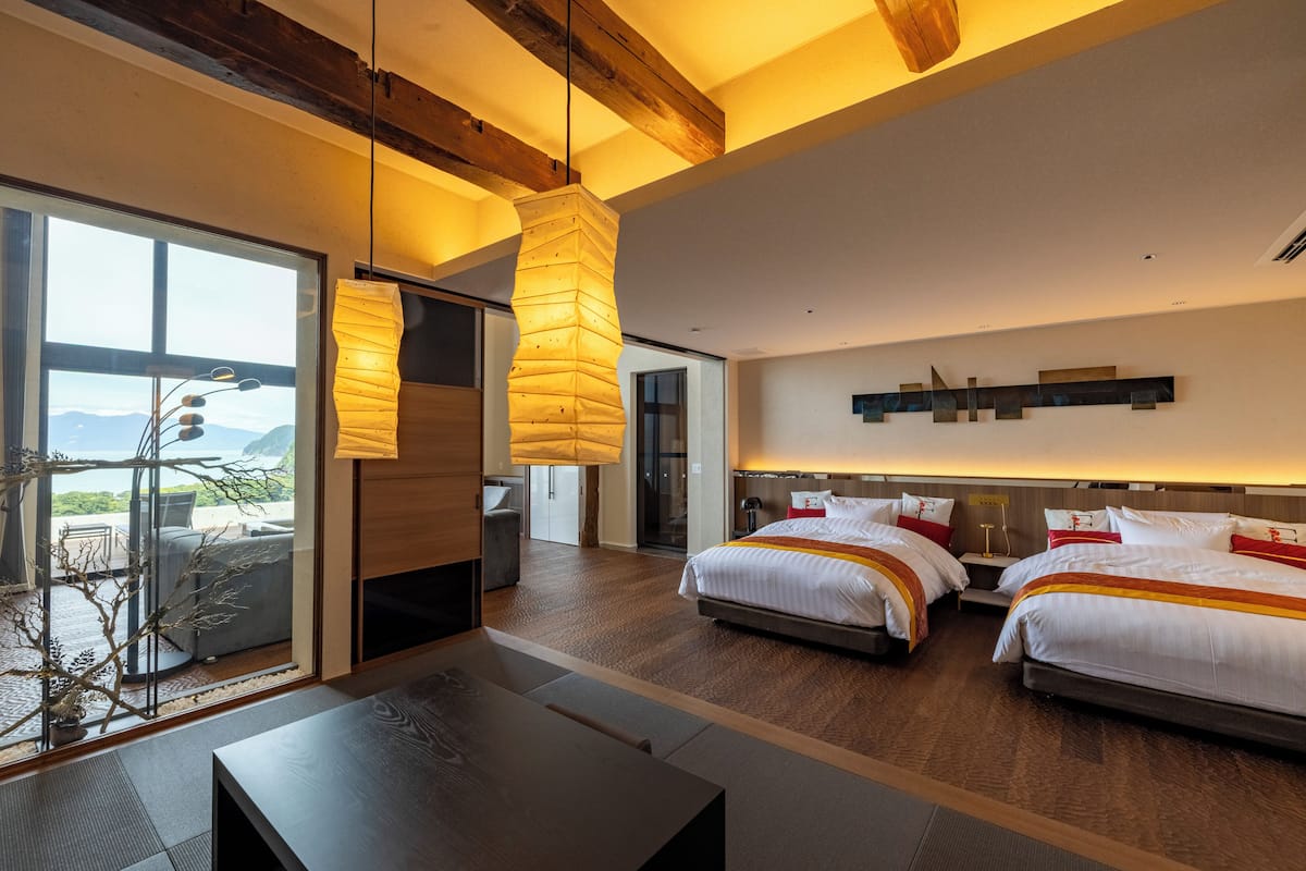 Souten - Guest room with open-air bath and sauna overlooking Mt. Fuji and Suruga Bay