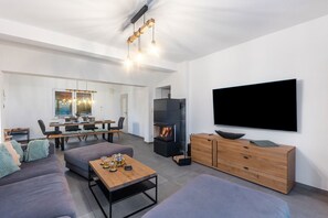 TV, fireplace, table tennis