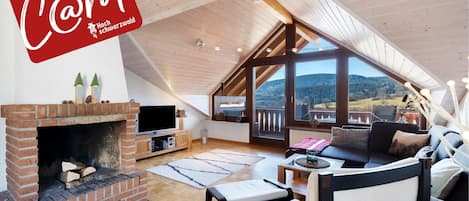 TV, fireplace, DVD player, stereo