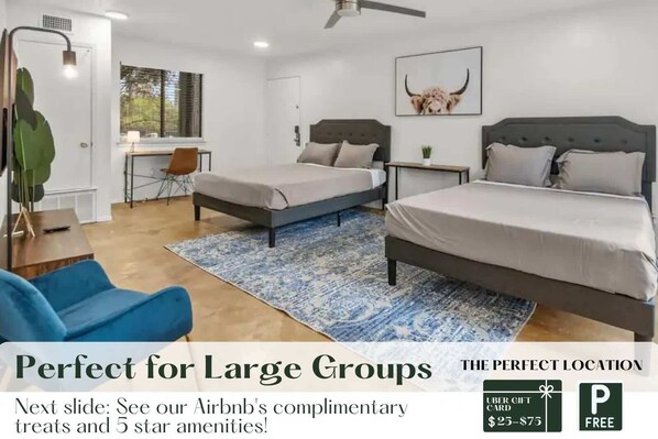 1 bedroom, desk, iron/ironing board, WiFi