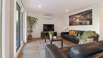 TV, DVD player, books, offices