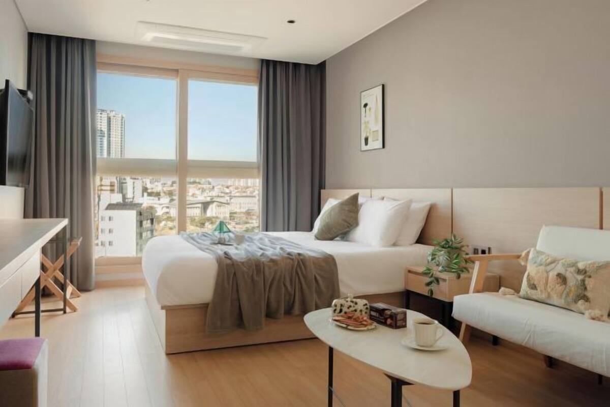 Blackout drapes, soundproofing, WiFi (free), bed sheets