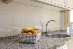 Fridge, microwave, coffee/tea maker, electric kettle