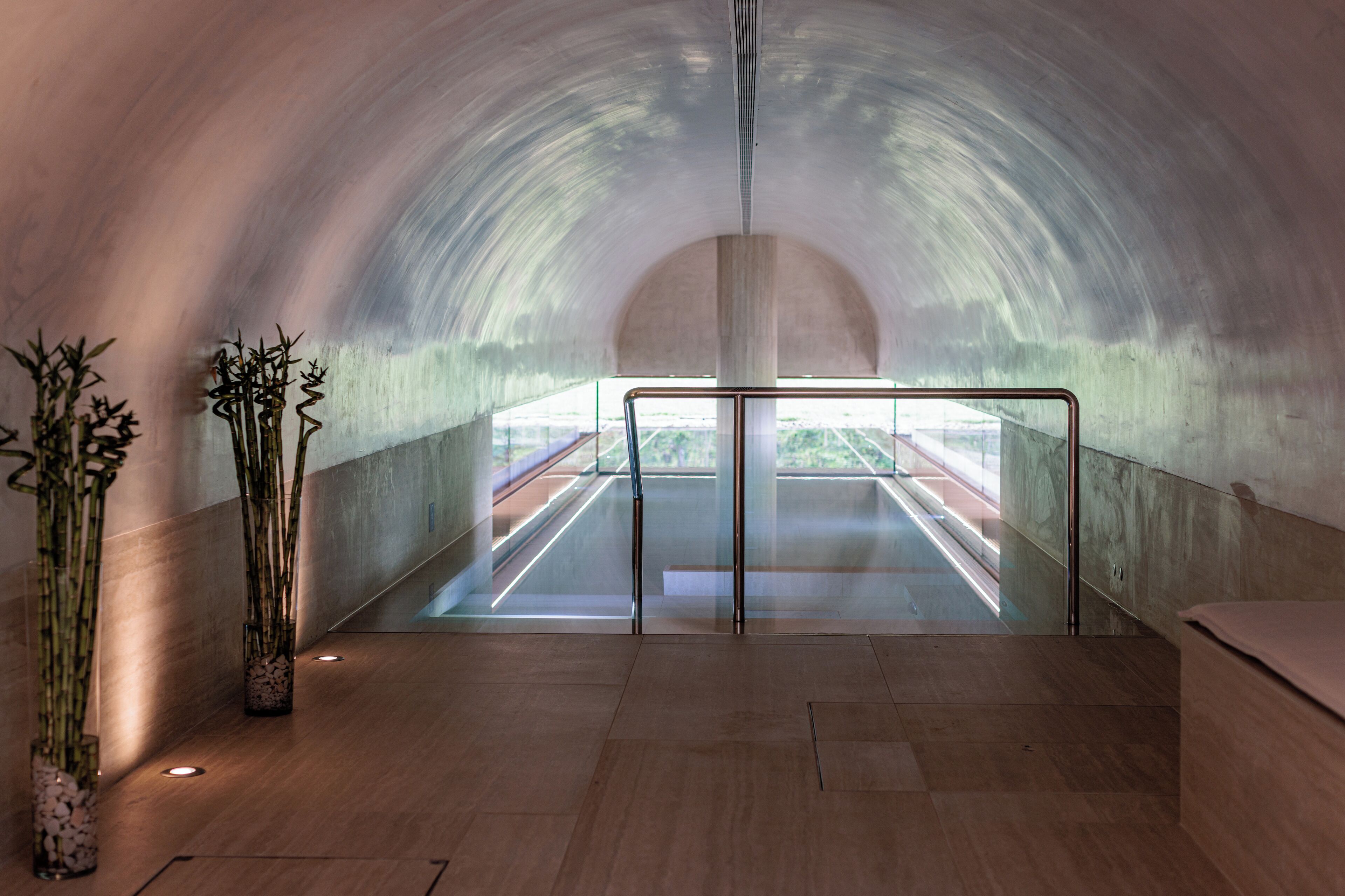 Indoor pool, seasonal outdoor pool, pool umbrellas, pool loungers
