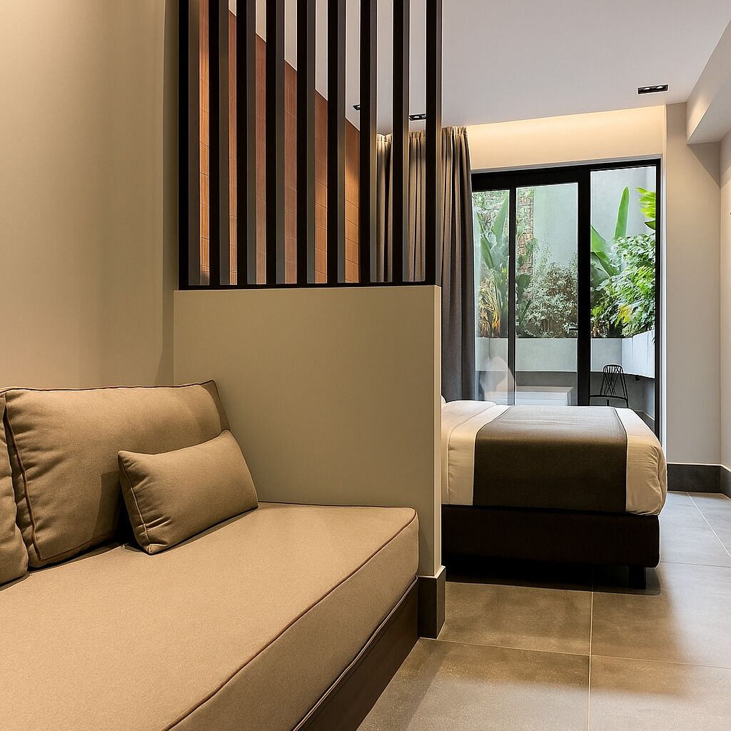 Junior Urban Garden Suite | Blackout drapes, free WiFi, bed sheets