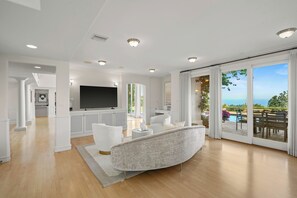 Luxury Villa, Multiple Beds, Pool Access, Pool View (Savona Sanctuary Estate) | Living area | 50-inch flat-screen TV with digital channels, fireplace - Savona Sanctuary Estate (Los Angeles)