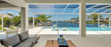 Piscine extérieure, piscine chauffée