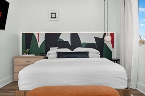 1 غرفة نوم ومكتب وواي فاي وملاءات أسرّة