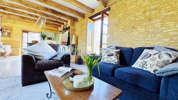 TV connectée, cheminée, baby-foot, table de tennis de table