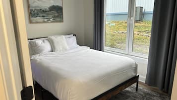 3 habitaciones, tabla de planchar con plancha y cuna de viaje