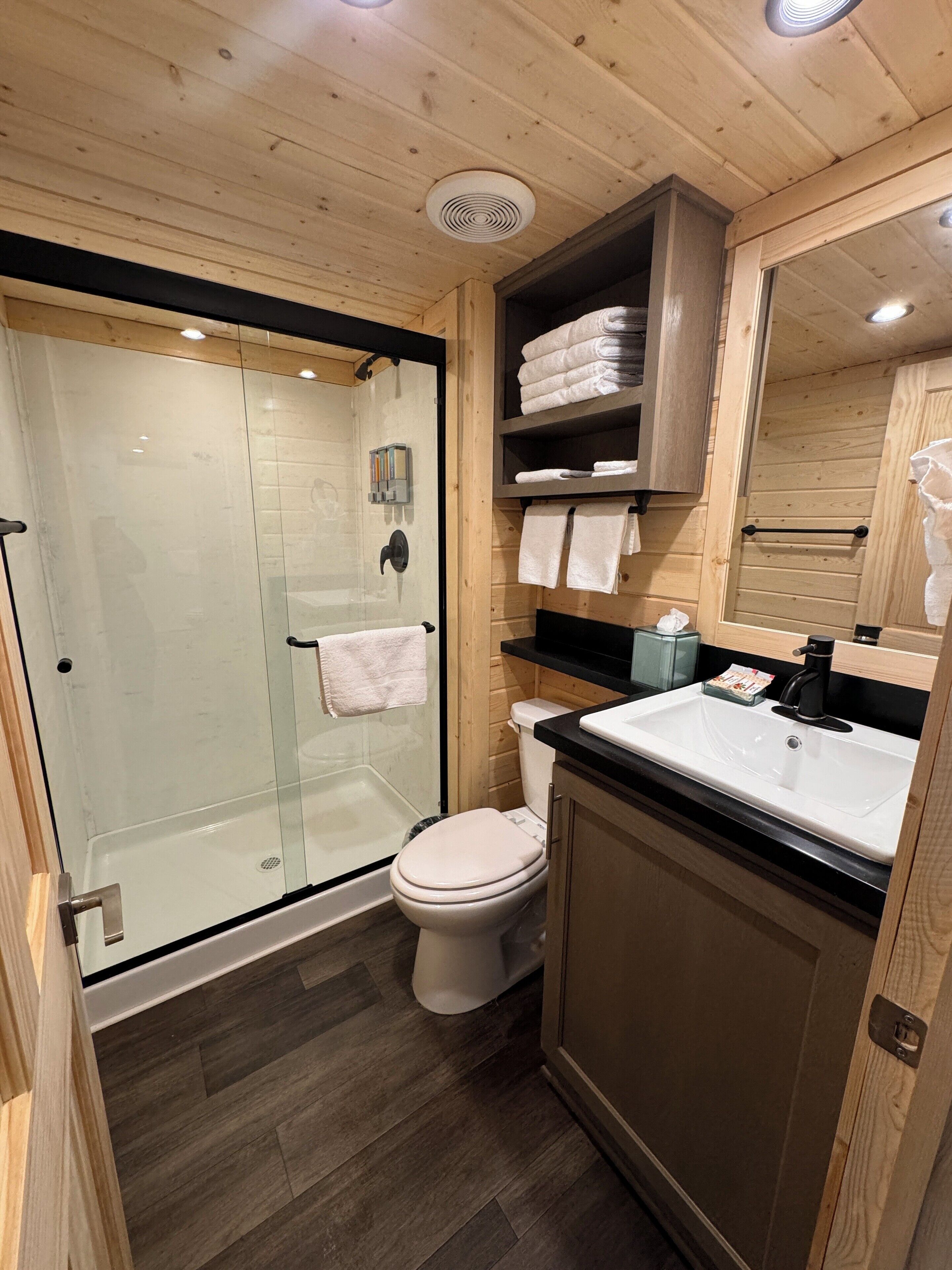 Soap, shampoo, toilet paper