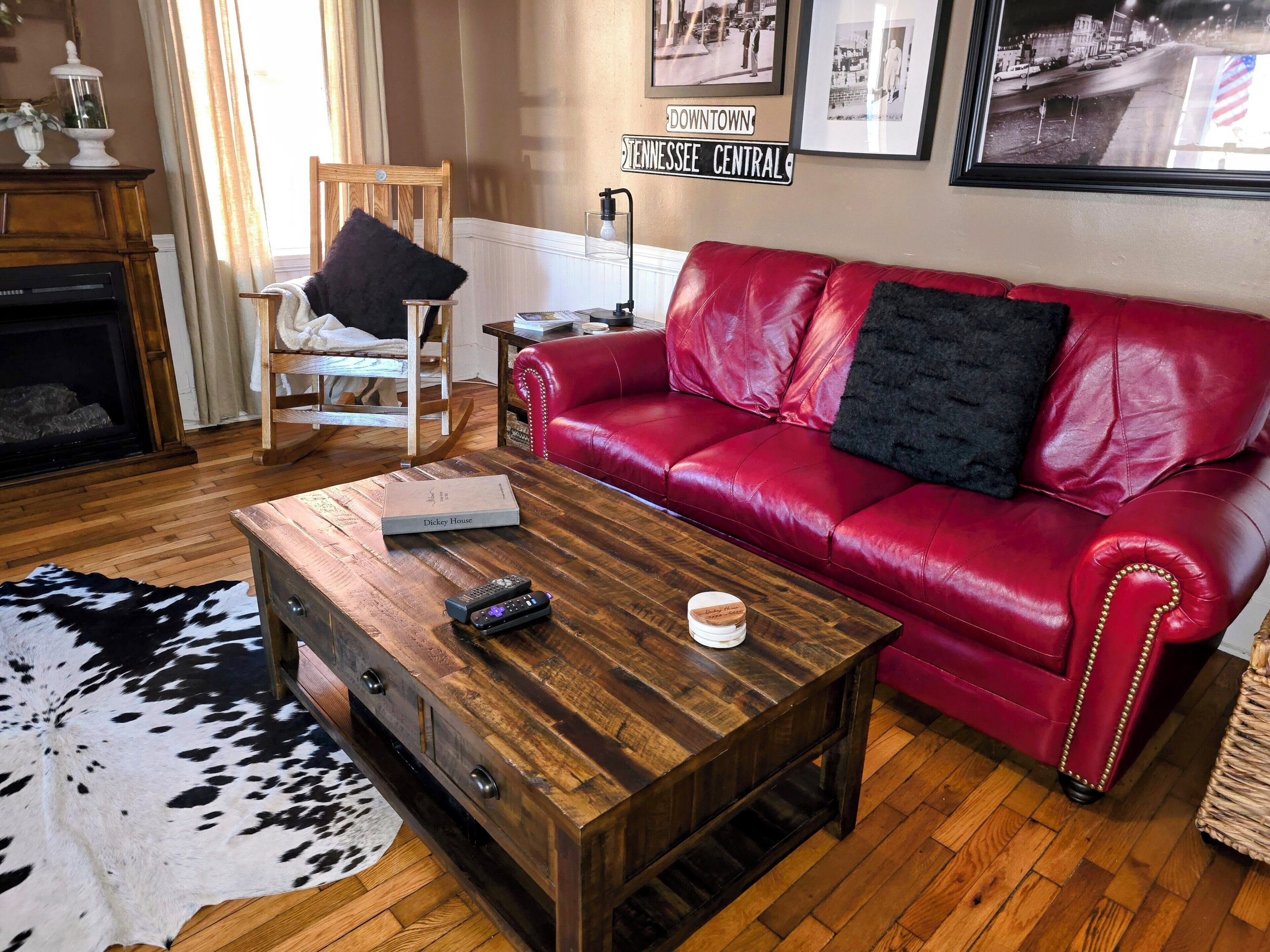TV, fireplace, video games, books