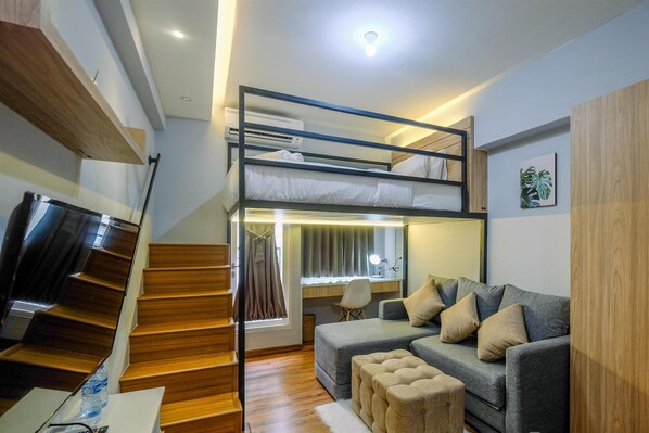 Interior - Enjoy and New Furnished Studio at Podomoro Golf View Apartment (Gunung Putri)