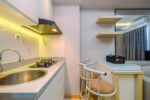 สแตนดาร์ดอพาร์ทเมนท์, 1 ห้องนอน (Apartment) | ครัวส่วนตัว | ตู้เย็น, หม้อหุงข้าว
