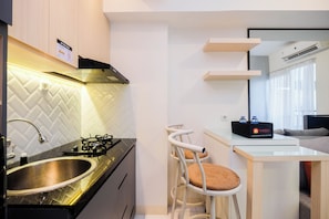 Departamento estándar, 1 habitación (Apartment) | Cocina privada | Refrigerador 