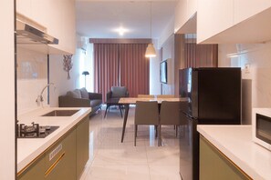 Standard Apartment, 1 Bedroom (Apartment) | Private kitchen | Fridge, rice cooker - Elegant and Comfort 3BR at Sky House BSD Apartment (Pagedangan)