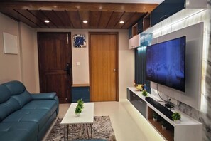 Living area - Evara: Premium Fully A/C 3BHK Apartment with Style (Thiruvananthapuram)