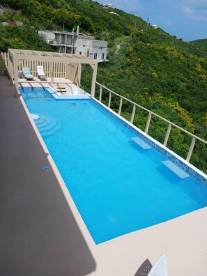 Pool - New 4-bedroom house overlooking the ocean with beautiful view and ocean sound (Christiansted)