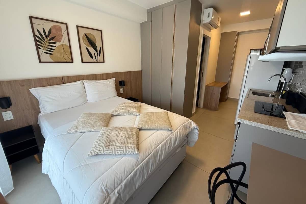 Apartamento | 1 quarto, cortinas blackout, Wi-Fi de cortesia, roupa de cama