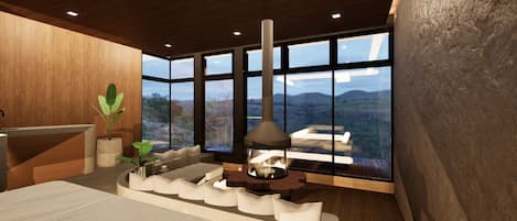 Cabana luxo | 1 quarto, escrivaninha, espaço de trabalho para notebook