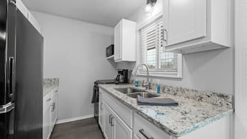 Fridge, microwave, coffee/tea maker