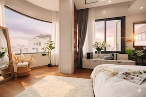 Elite Penthouse, Balcony, City View | 1 bedroom, desk, free WiFi