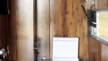 Shower, towels, soap, shampoo