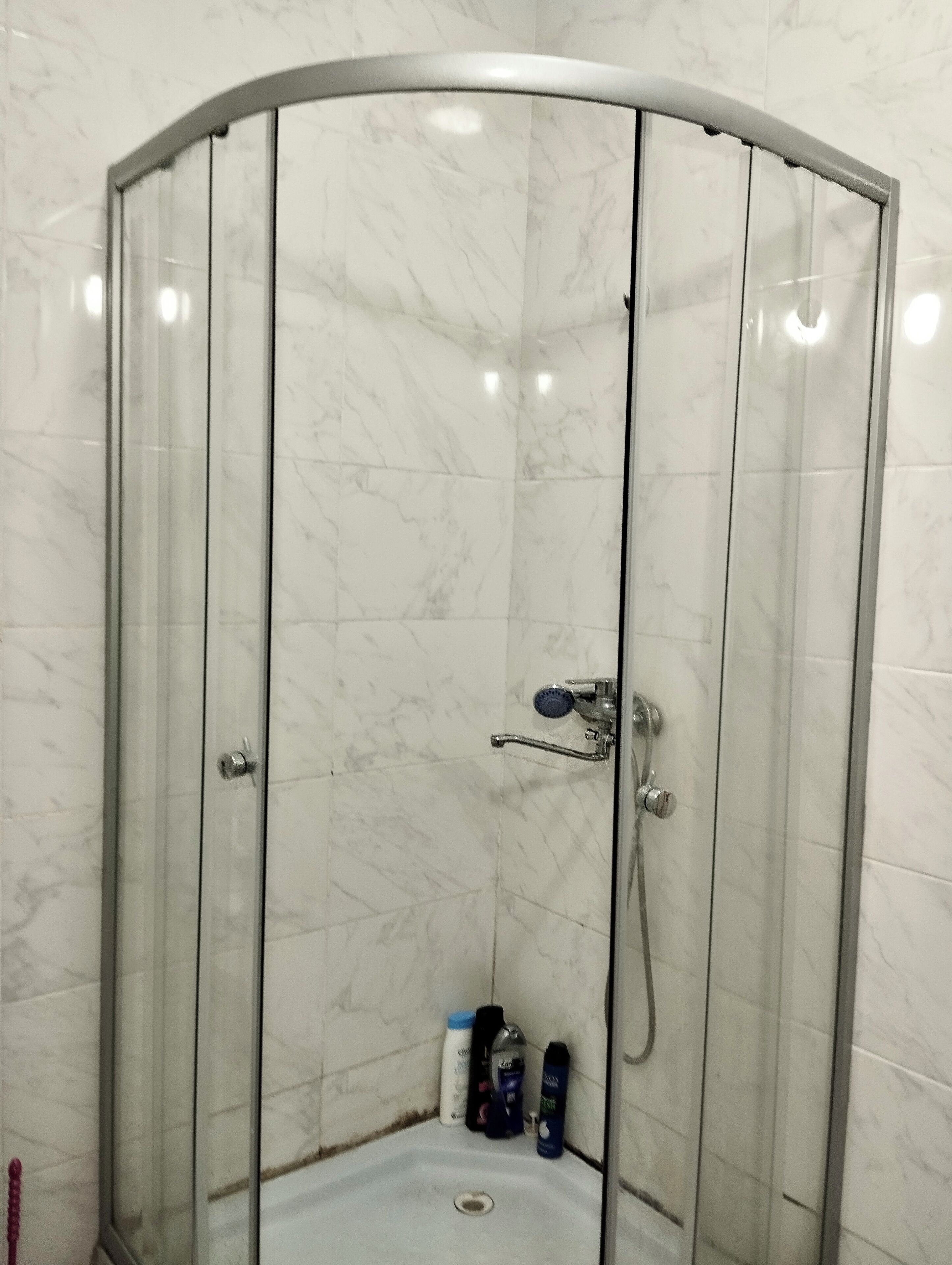 Hair dryer, bidet, towels, soap