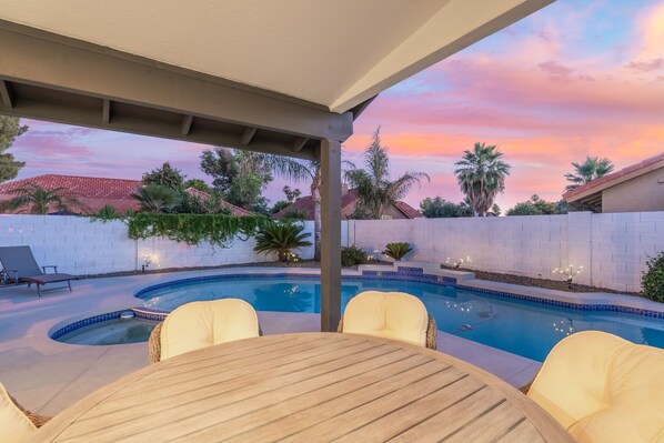 Outdoor pool, a heated pool