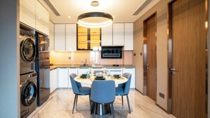 Luxury Two bedroom Apartment (Petronas Twin Tower View) | Private kitchen | Full-sized fridge, microwave, cleaning supplies, freezer