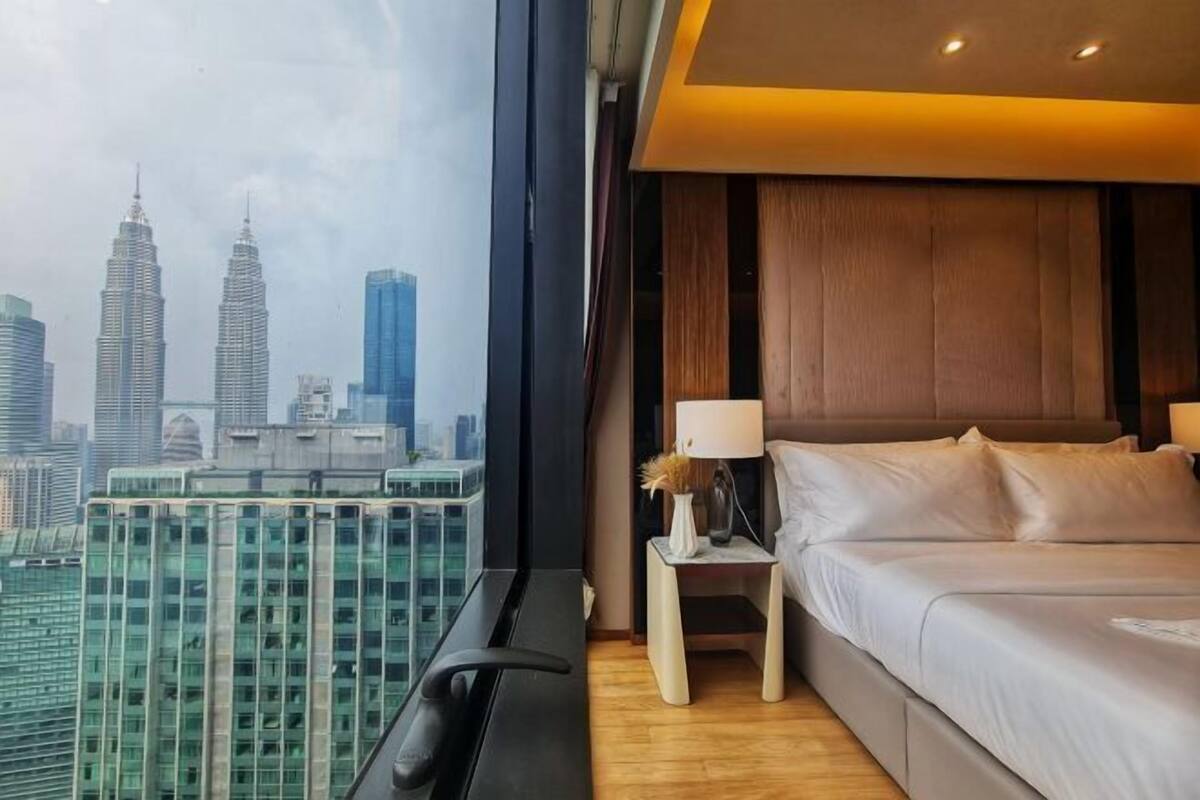 2 bilik tidur, cadar kapas Mesir, peralatan tempat tidur premium